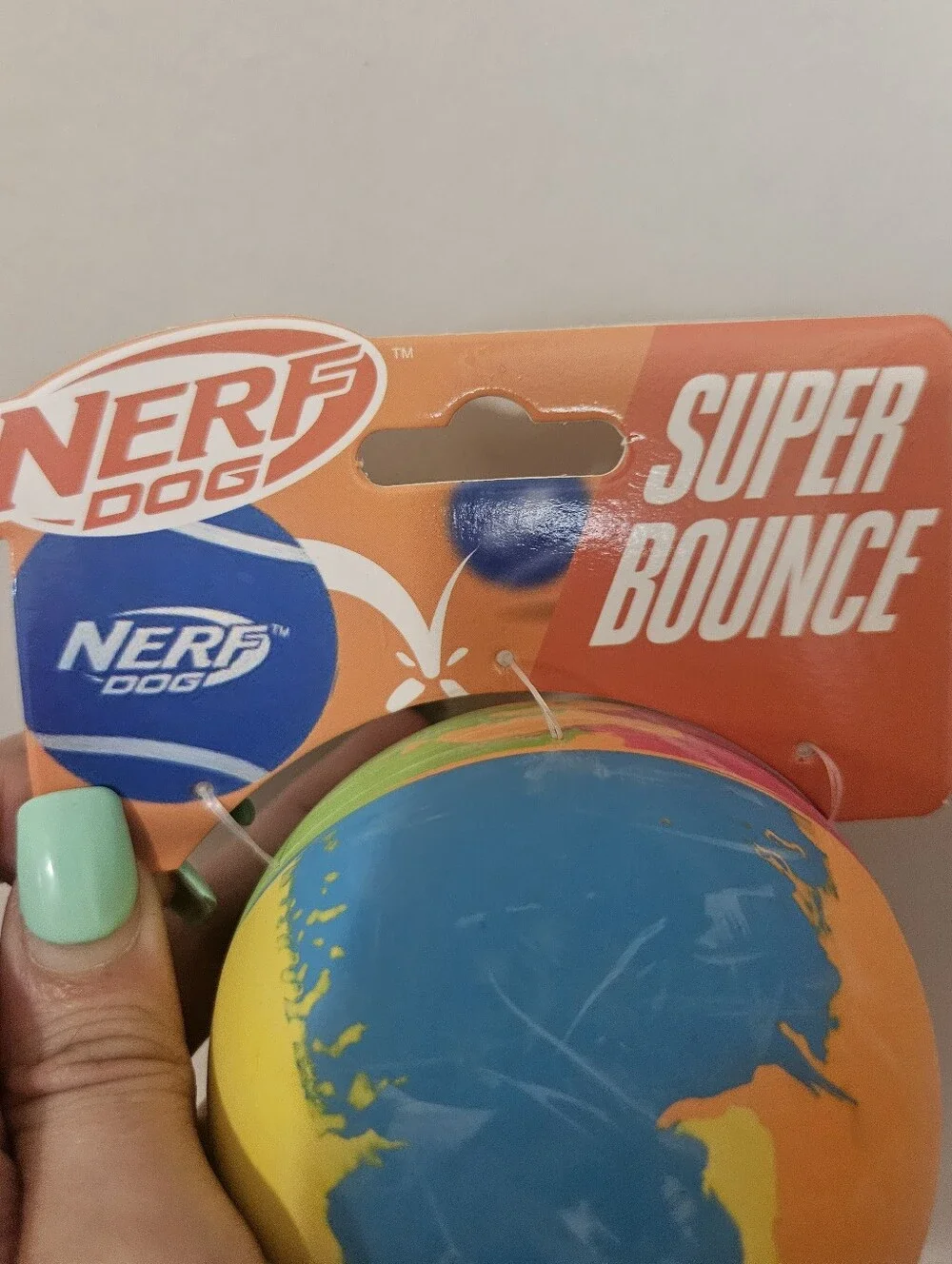 NWT Nerf Super Bounce Tie-Dye Multicolor Rubber Dog Ball For Play